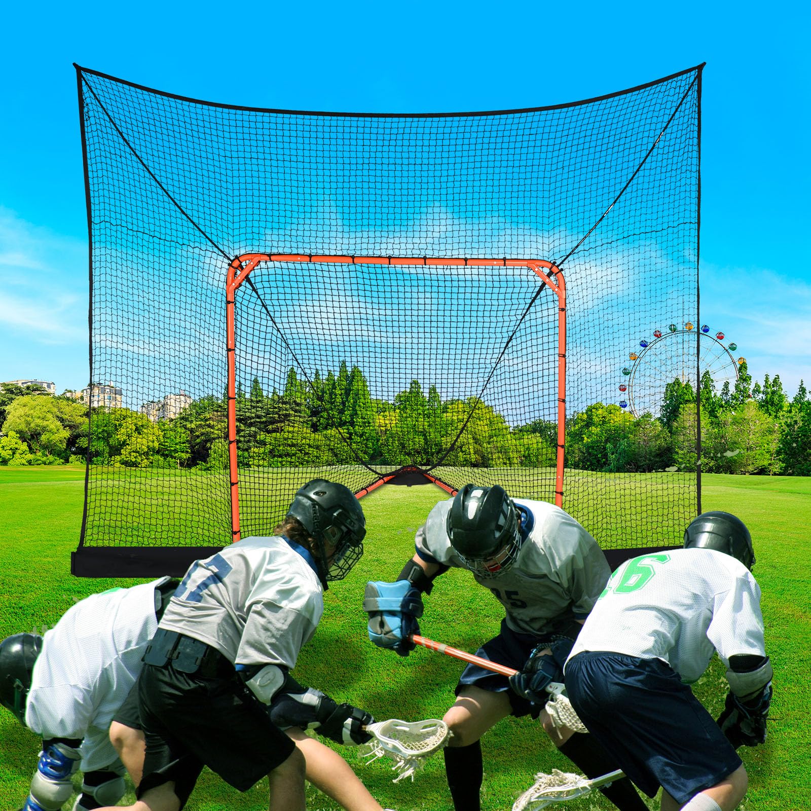 Hockey Lacrosse Goal Net Backstop Vevor 3,7x2,7m Com Conjunto