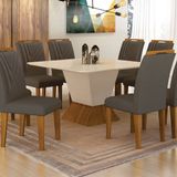 Conjunto Sala De Jantar 8 Cadeiras Miami Yescasa Freijo/cinza