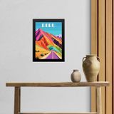 Quadro Decorativo Peru Travel Poster 45x34cm - Com Vidro