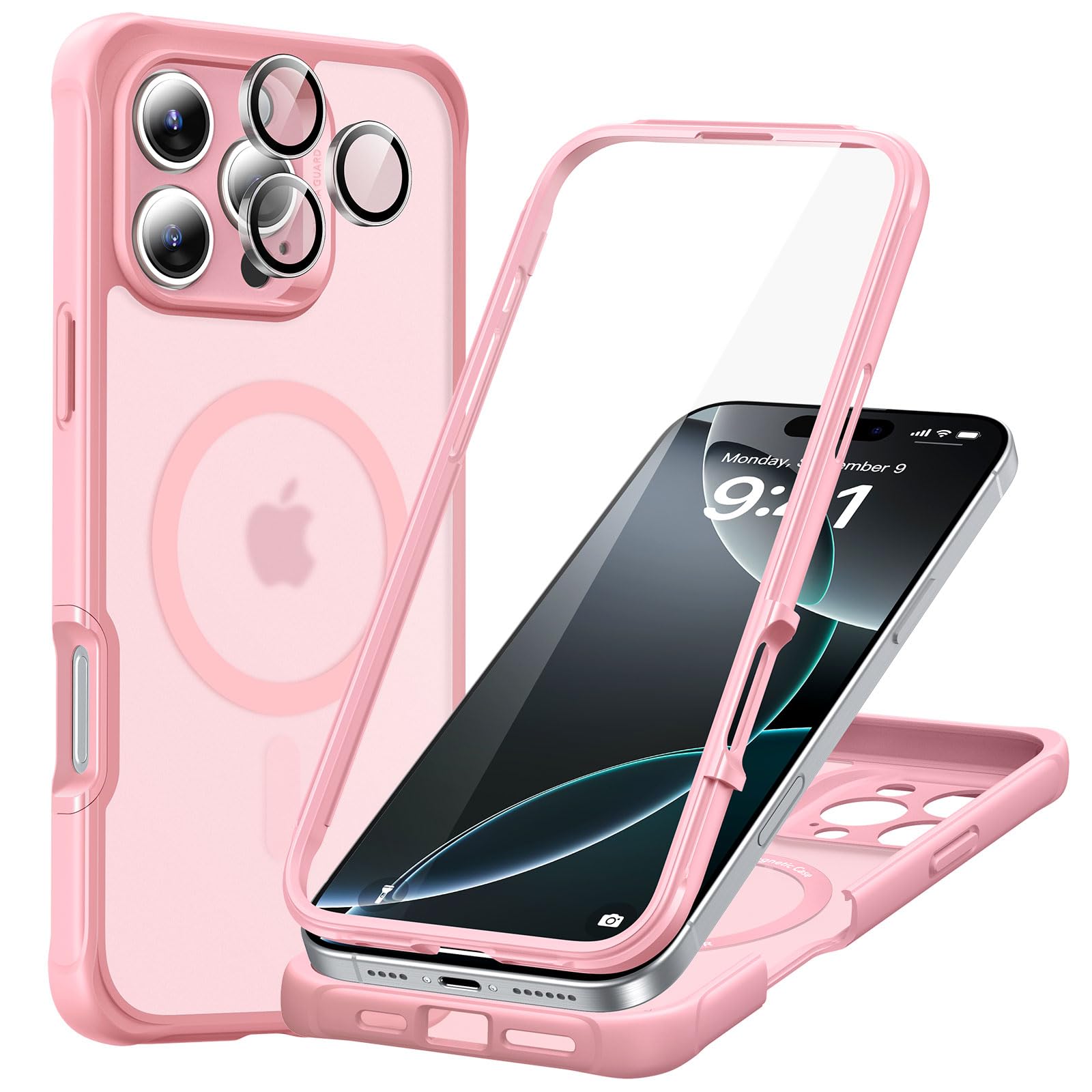 Capa De Telefone Esr Para Iphone 16 Pro Max Com Vidro Temperado Rosa