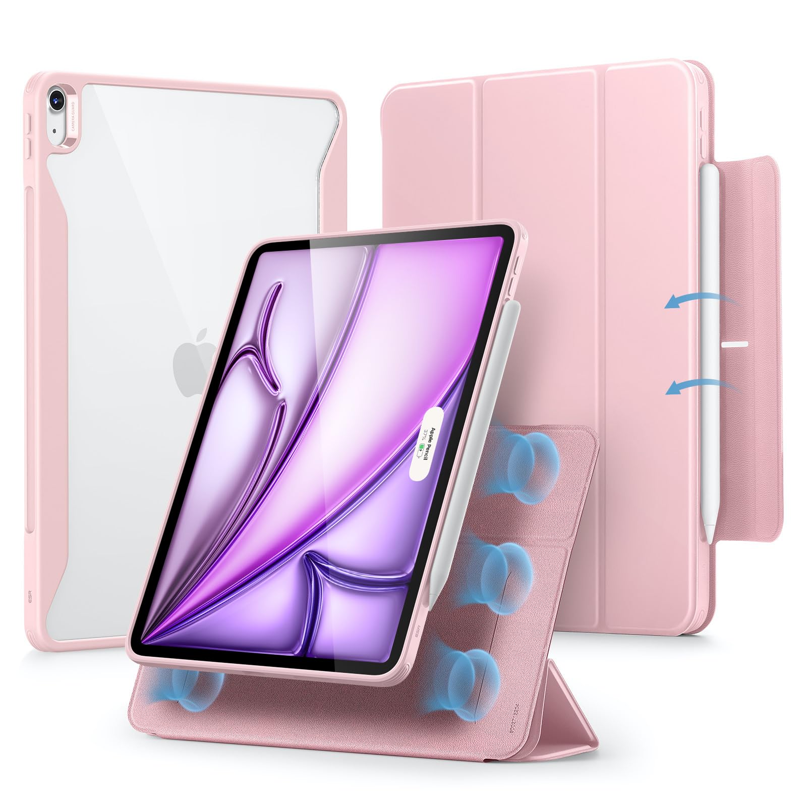 Capa Para Ipad Air 13 Esr Rebound 360 Com Porta-lápis Rosa