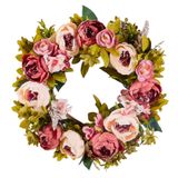Coroa De Primavera Vevor Artificial Peony Floral 48 Cm Para Frente D