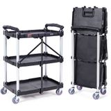 Carrinho De Serviço Utilitário Vevor 3 Shelf 75kg Com Rodas Bloqueáveis
