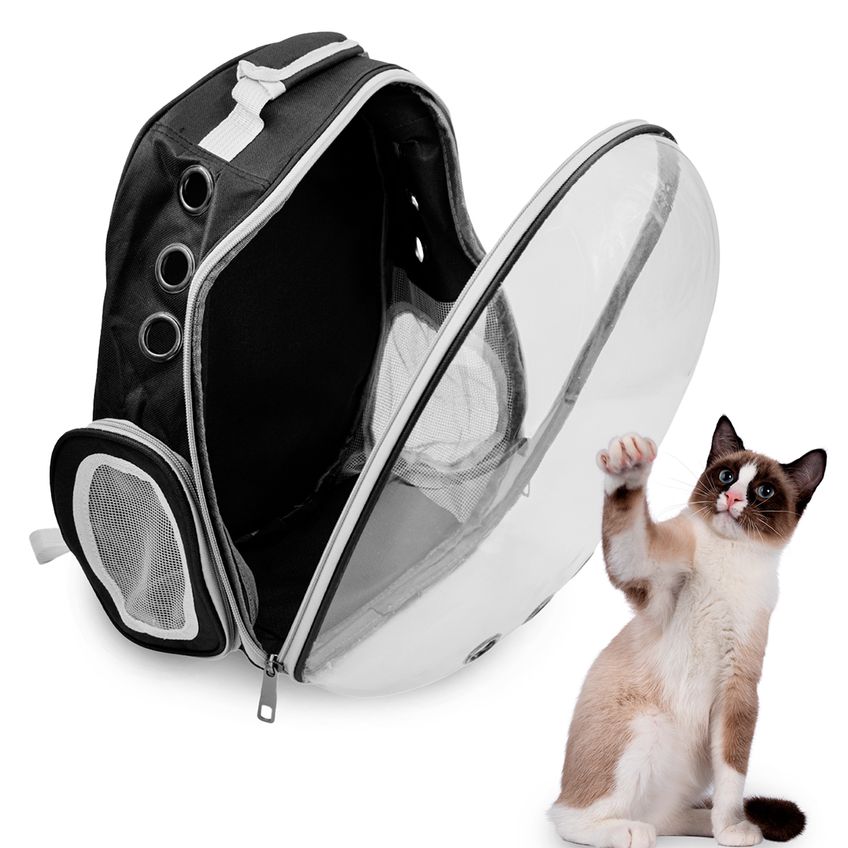 Mochila Pet Visão Panorâmica Passeios Astronauta Cor:azul - imagem 3