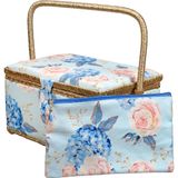 Cesta De Costura Singer Sew&#39;n Stow Hydrangeas Com Bolsa Com Zíper