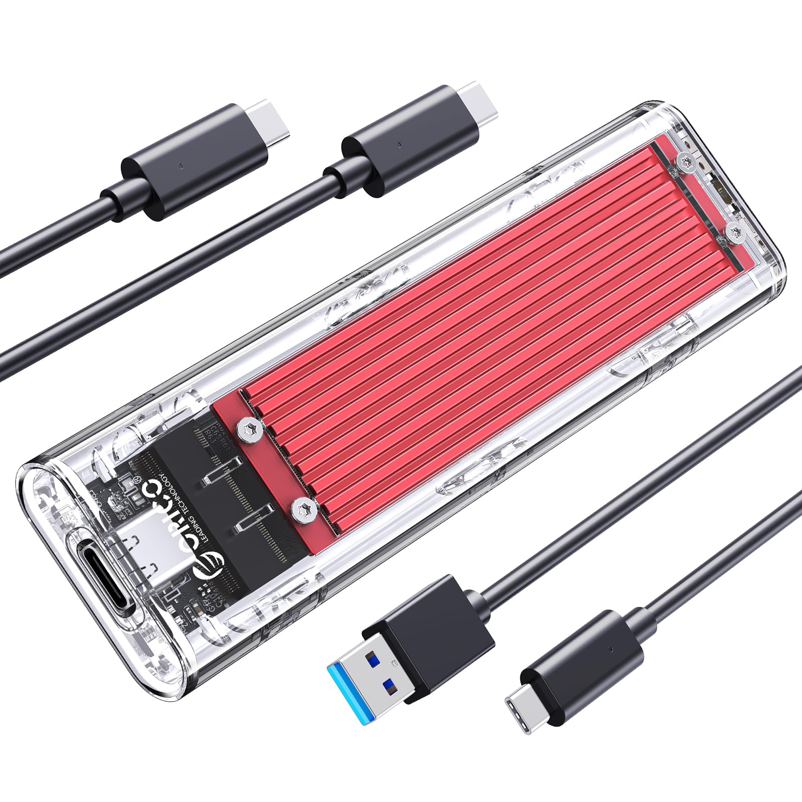 Compartimento Ssd Nvme M.2 Orico Tcm2 Usb 3.2 Gen 2 10 Gbps Vermelho