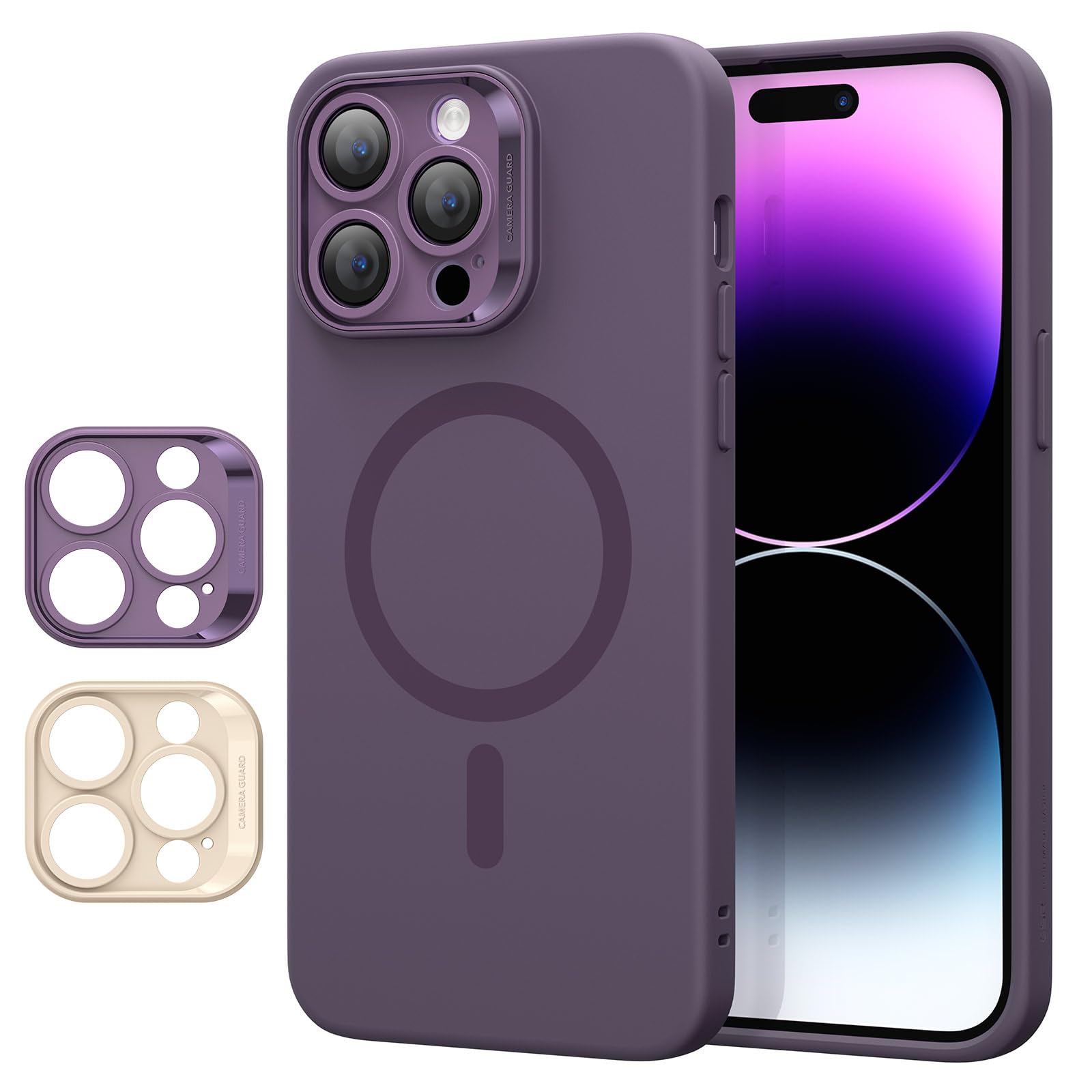 Capa De Telefone Esr Para Iphone 14 Pro Com Silicone Roxo Magsafe