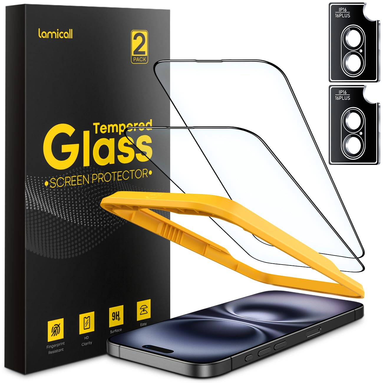 Protetor De Tela E Lente De Câmera Para Iphone 16 Plus Lamicall