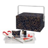 Cesta De Costura Singer Large Foiled Floral Azul Marinho