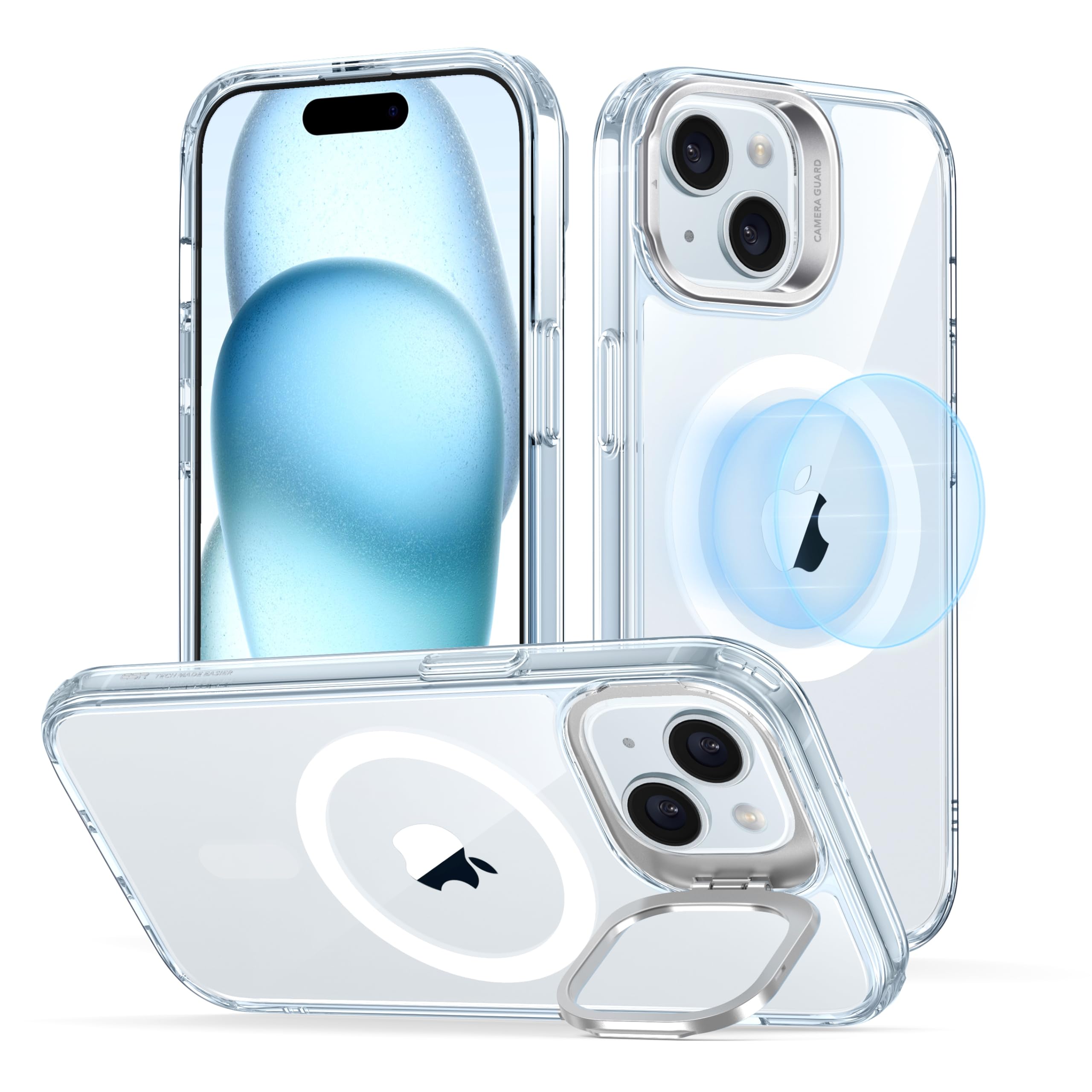Capa De Telefone Esr Para Iphone 15 Plus Com Magsafe Clear Blue