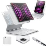 Capa Com Teclado Para Ipad Pro 12.9 (2022/2021/2020/2018) - Branca