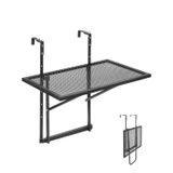 Mesa Suspensa De Varanda Vevor 24x40cm Trilhos Dobráveis De Metal