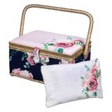 Cesta De Costura Singer Modern Floral Print Com Estojo De Armazenamento