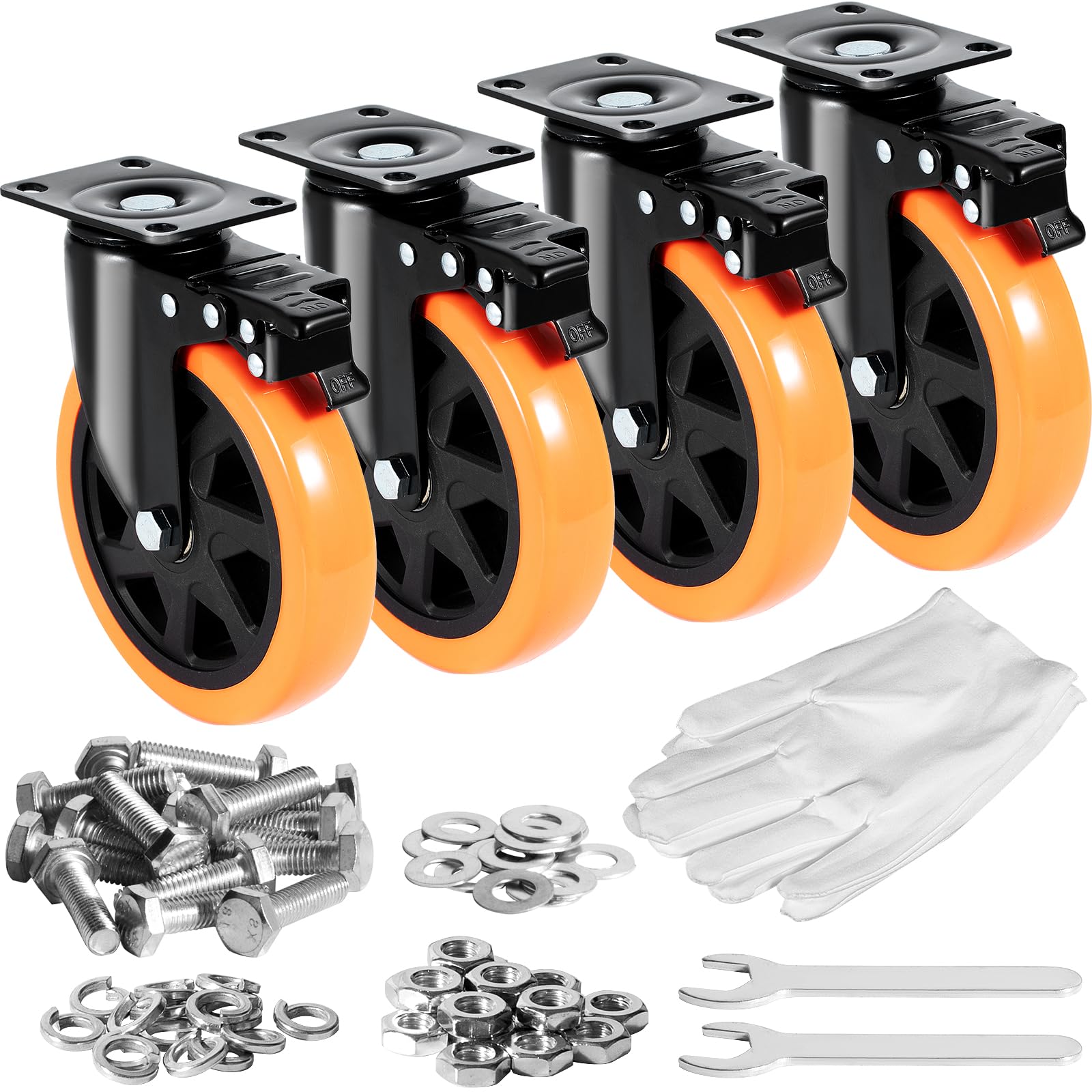 Conjunto De Placas Giratórias Caster Wheels Vevor De 6 Polegadas De 4 2800 Libras
