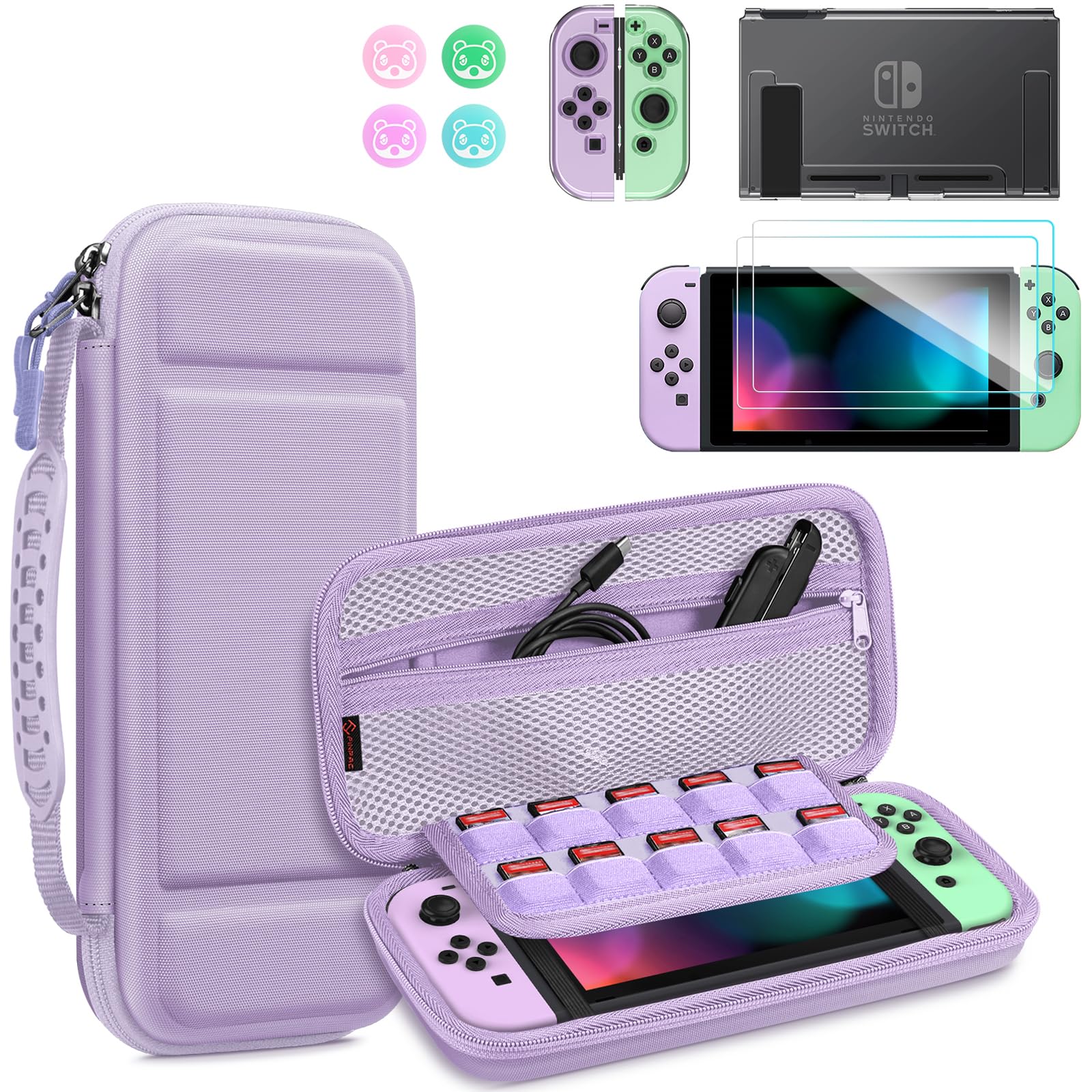 Pacote De Acessórios Fintie Nintendo Switch 10 Em 1 Com Estojo