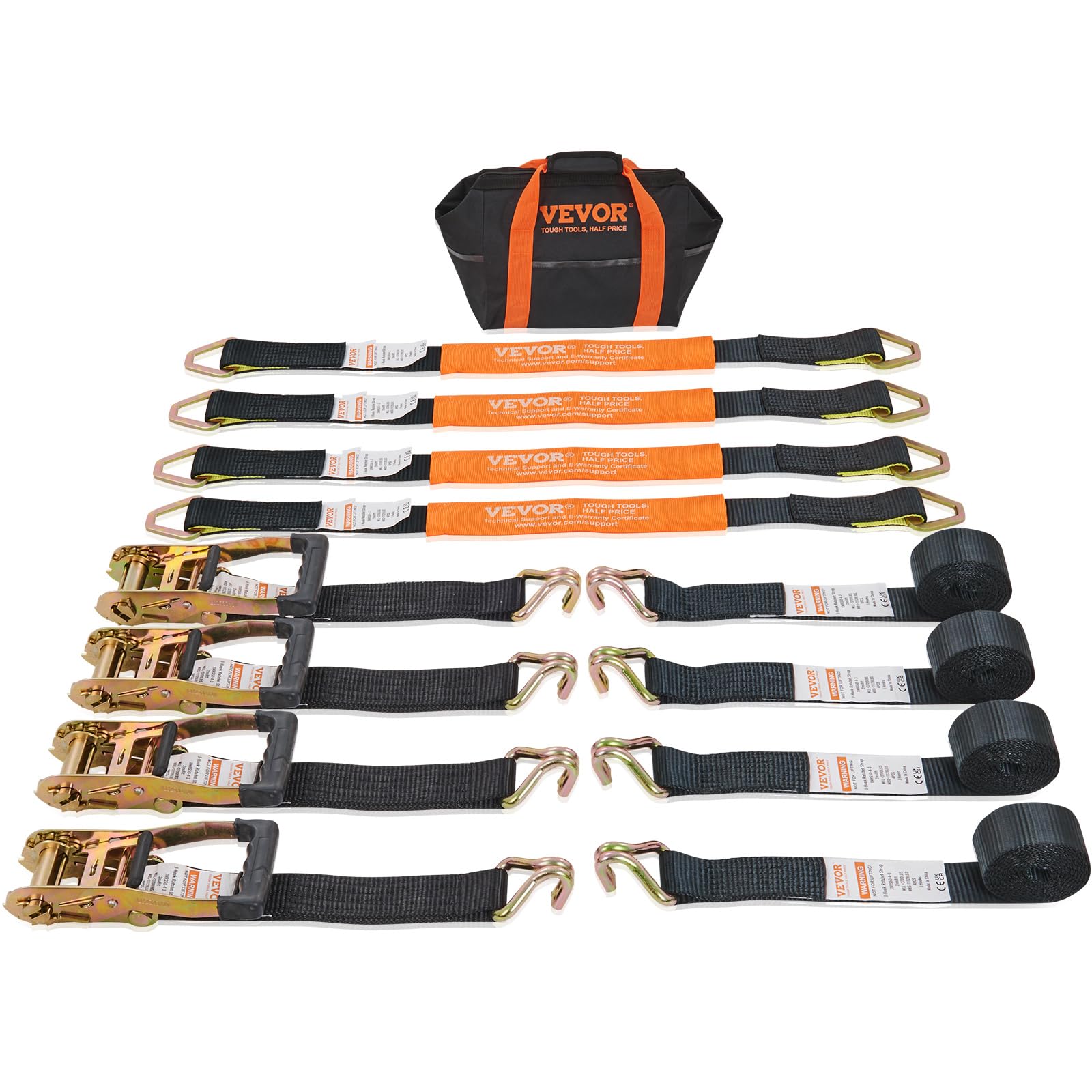 Alças De Catraca Vevor Heavy Duty 4pk 508kg De Resistência À Ruptura