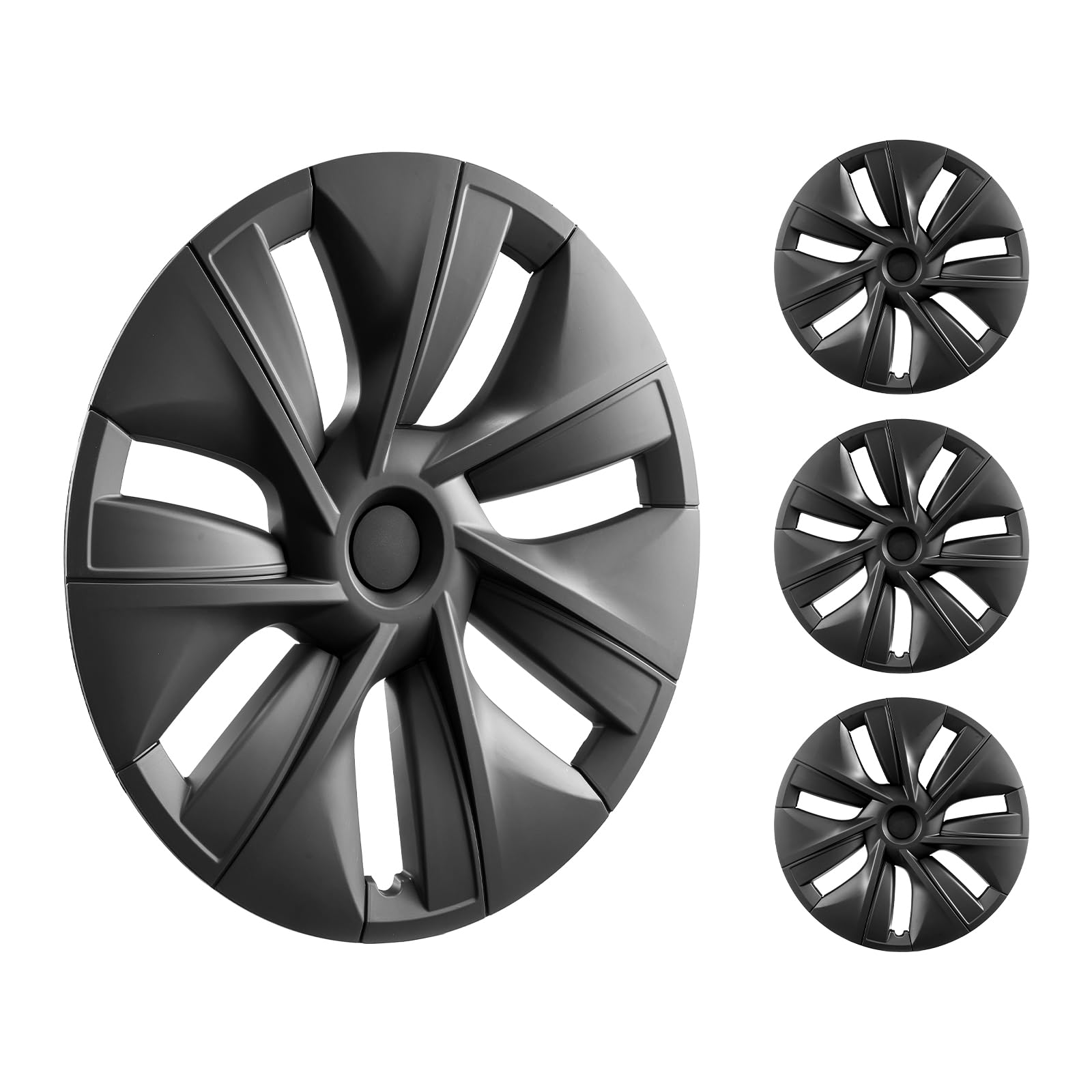 Hubcaps Vevor Tesla Model Y De 19 Polegadas 2020-2024 Pretas, Conjunto De 4