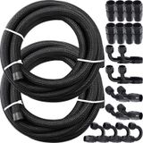 Kit De Linha De Combustível Mophorn 8an Nylon Em Aço Inoxidável Trançado