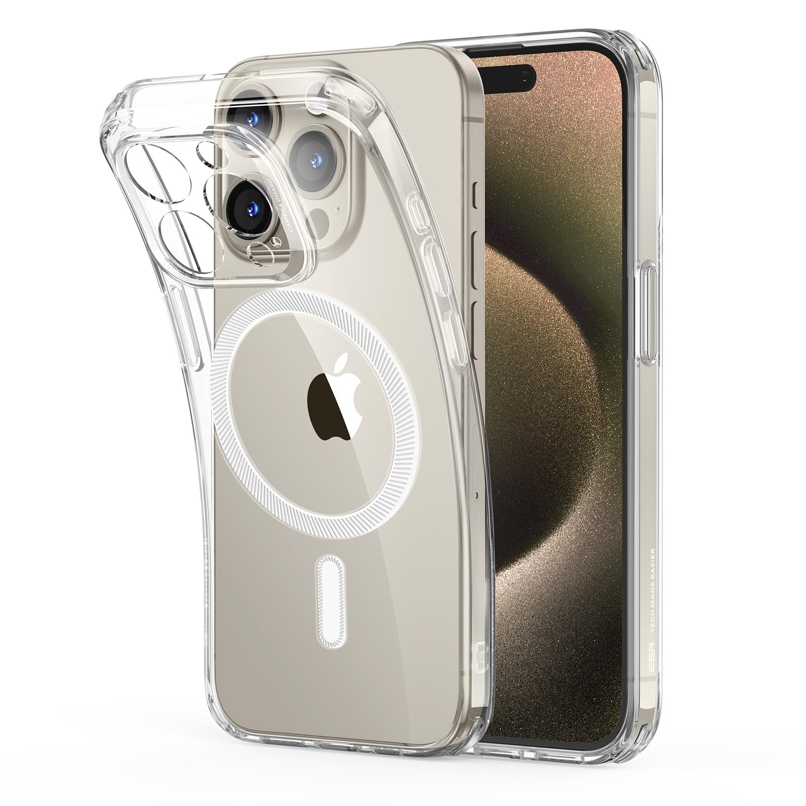 Capa De Telefone Esr Para Iphone 15 Pro Max Clear, Compatível Com Magsafe