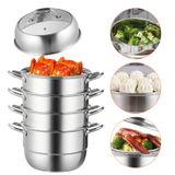 Panela De Vapor Vevor 5 Tier 8.5qt Com Conjunto De Aço Inoxidável 304
