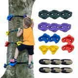 Kit De Escalada Em Árvores Vevor Ninja Com 12 Suportes E 6 Tiras De Catraca