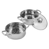 Panela A Vapor Vevor 22cm Com Panela De Aço Inoxidável De 3l