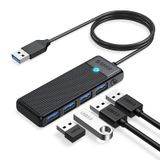 Hub Usb 3.0 Orico De 4 Portas Com Cabo De 1 M Para Laptop Macbook Preto