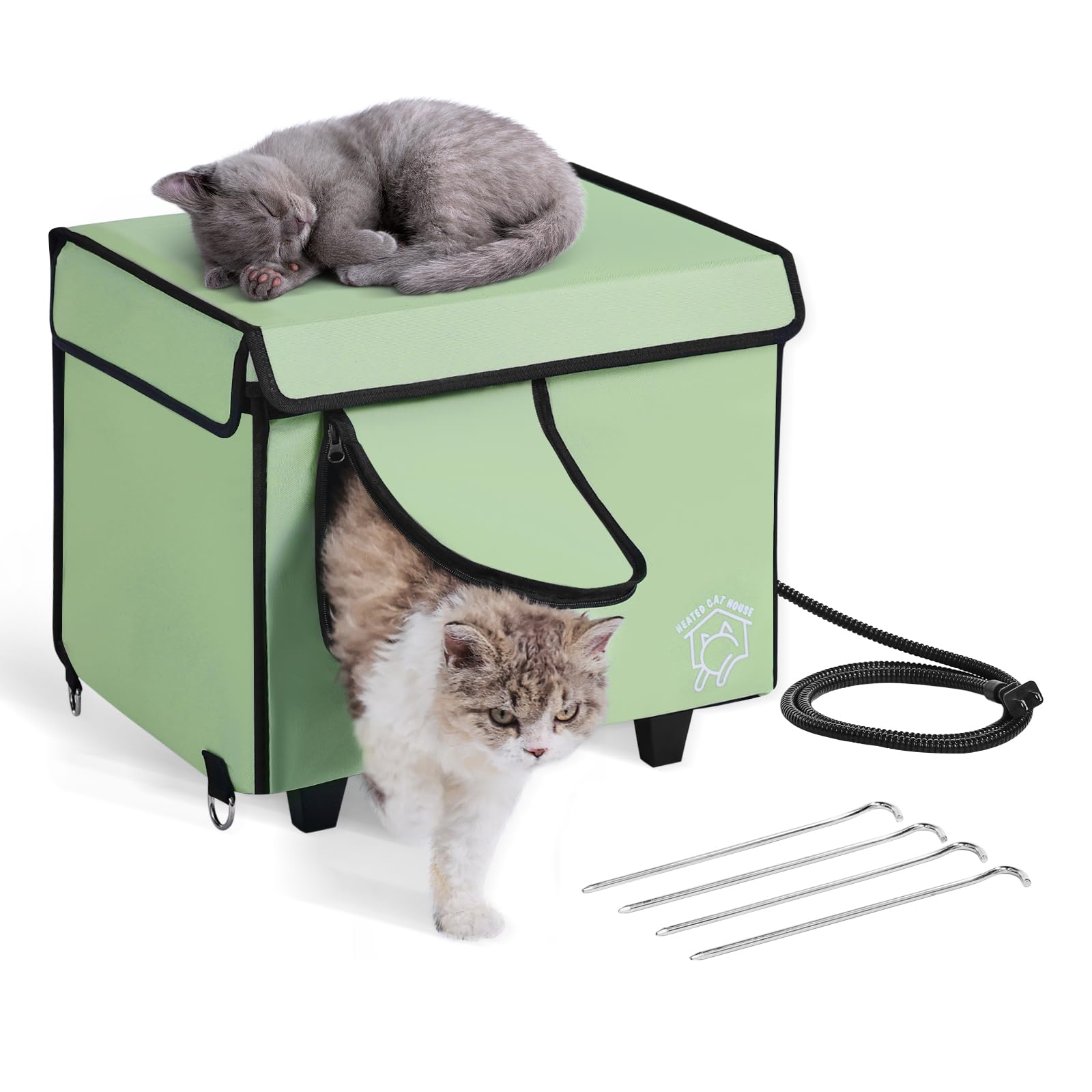 Tecido Oxford 900d Com Aquecimento Elevado Cat House Vevor Verde Claro