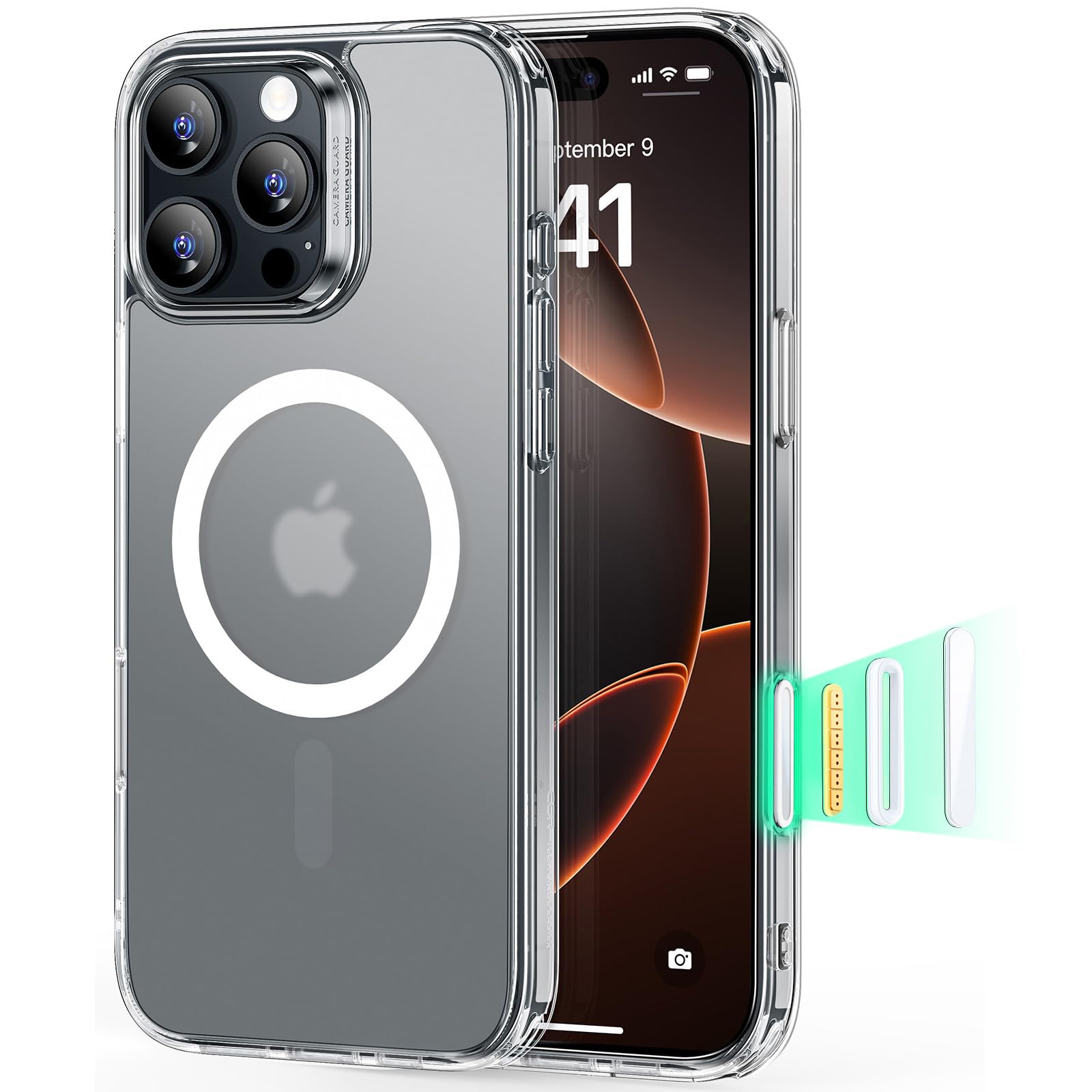 Capa De Telefone Esr Para Iphone 16 Pro Max Com Magsafe Frosted Clear