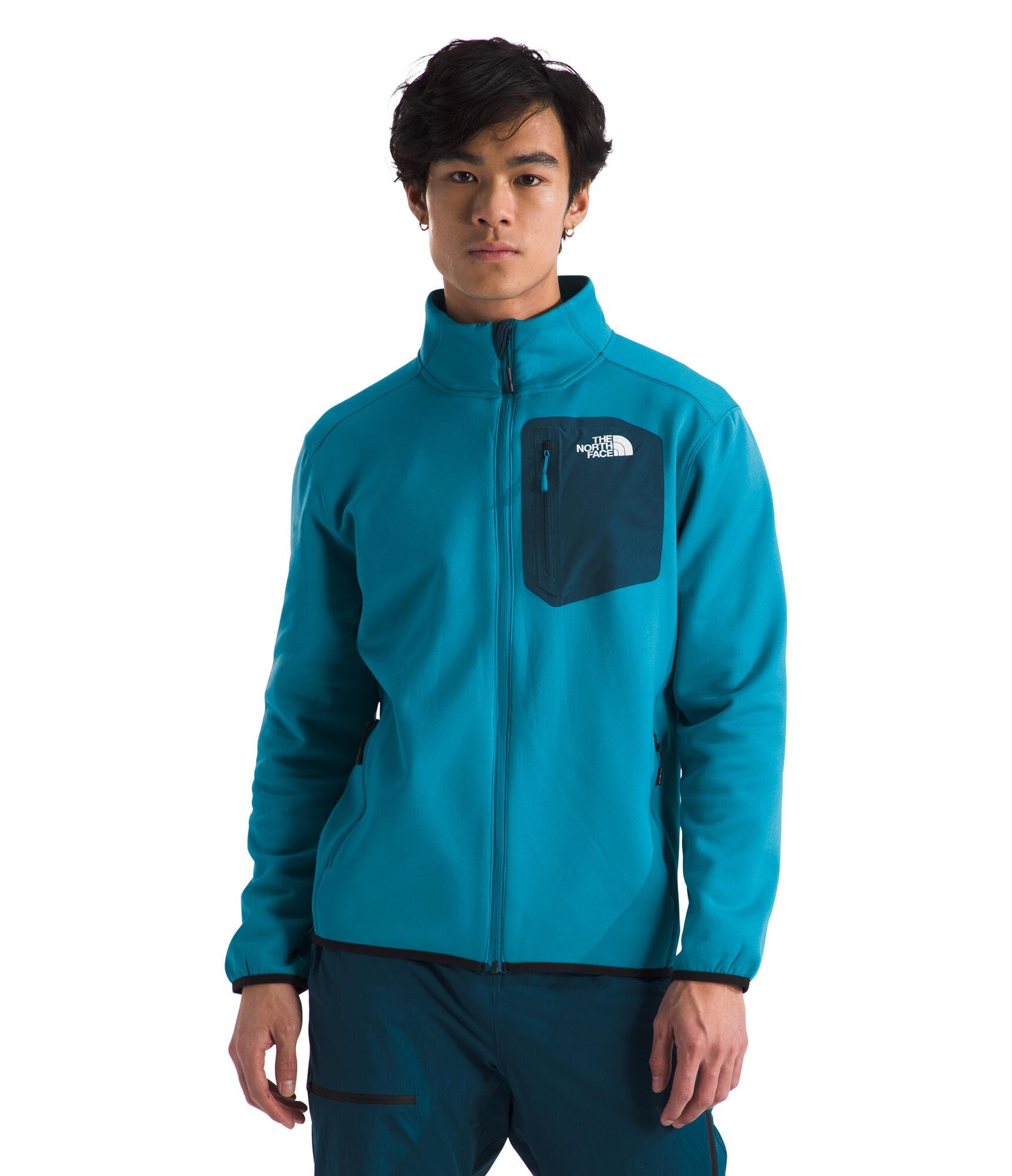 Blusão Masculina The North Face Crest Com Zíper Completo Azul Alcalino