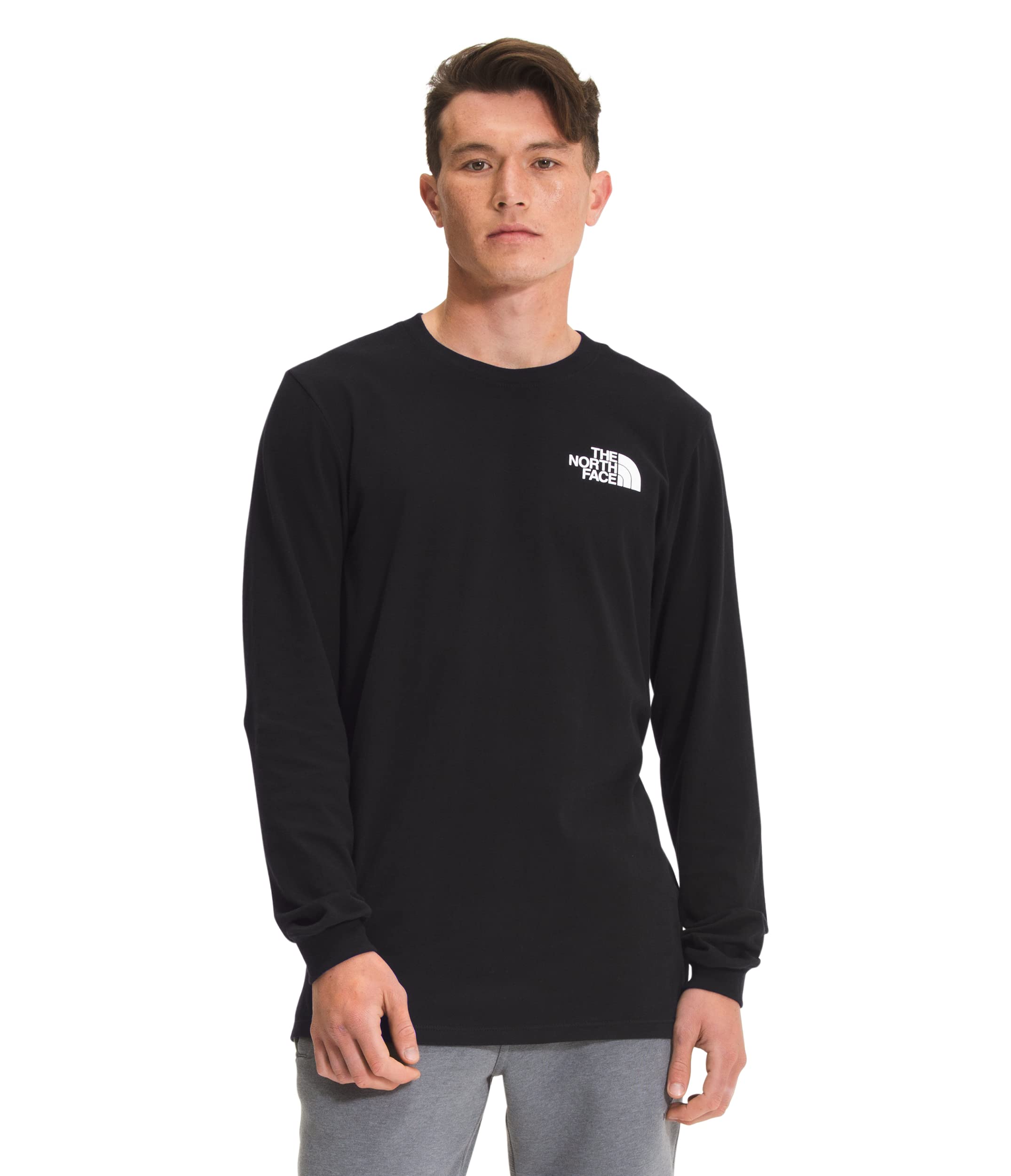 Camiseta The North Face Box Nse L/s Para Homens Tnf Preta/tnf Branca
