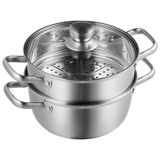 Panela A Vapor Vevor De 24 Cm Com Panela De Estoque De 5 L Food-grade 304 Ss