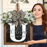 Grinalda De Sobrenome Com Placa De Boas-vindas Para Decoração De Casa De Fazenda De Porta Frontal