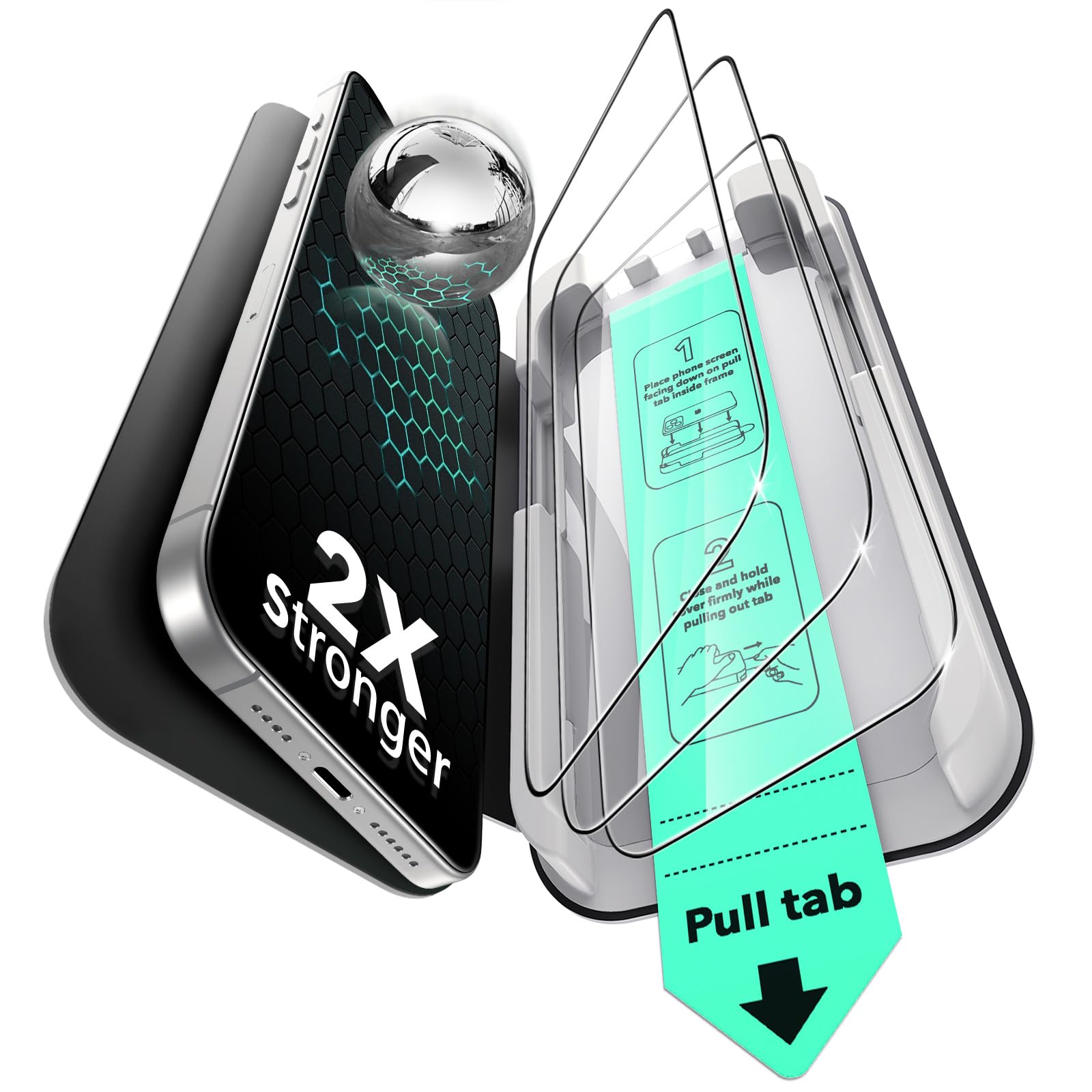 Protetor De Tela Esr Para Iphone 15 Pro Max, Pacote Com 3