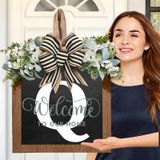 Sinal De Boas-vindas Do Sobrenome Wreath Yostyle Para Porta Frontal