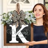Sinal De Boas-vindas Do Sobrenome Wreath Yostyle Para Porta Frontal
