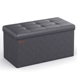 Banco Otomano De Armazenamento Dobrável Songmics Dark Grey Ulsf040g01