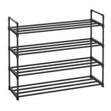 Sapateira Songmics 4 Tier Metal Storage, 20 Pares, Preta