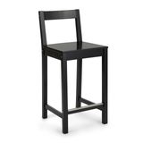 Banco De Bar Amazon Basics De Madeira Com Encosto Preto