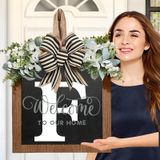 Grinalda De Sobrenome Com Placa De Boas-vindas Para Decoração De Casa De Fazenda De Porta Frontal