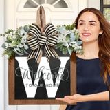 Grinalda De Sobrenome Com Placa De Boas-vindas Para Decoração De Casa De Fazenda De Porta Frontal