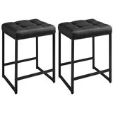 Bancos De Bar Yaheetech, Conjunto De 2 Bancos De 60 Cm De Altura De Balcão, Pretos