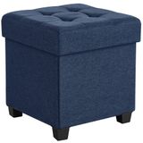 Descanso Para Pés Pequeno Storage Ottoman Songmics 38x38x40cm, Azul Meia-noite