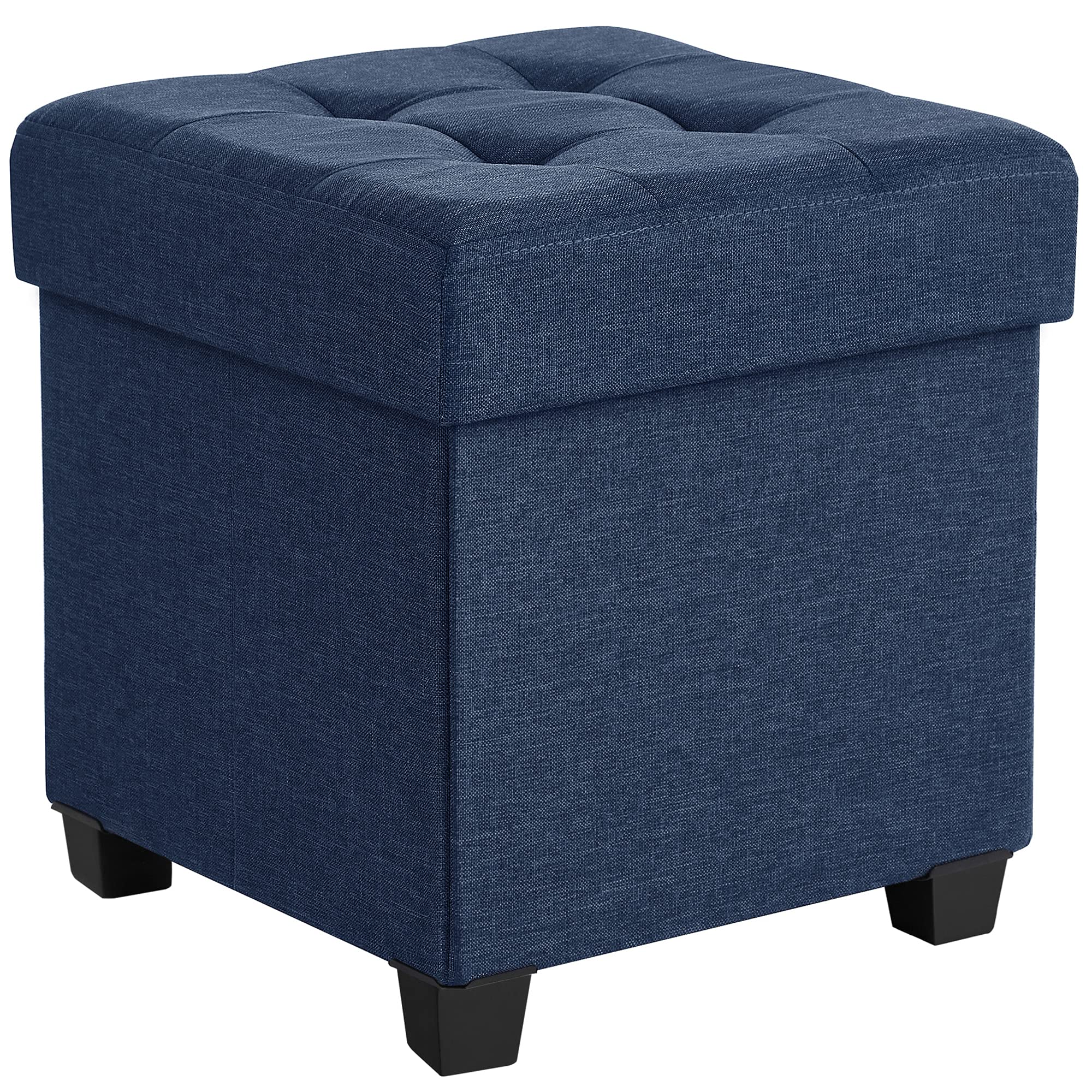 Descanso Para Pés Pequeno Storage Ottoman Songmics 38x38x40cm, Azul Meia-noite