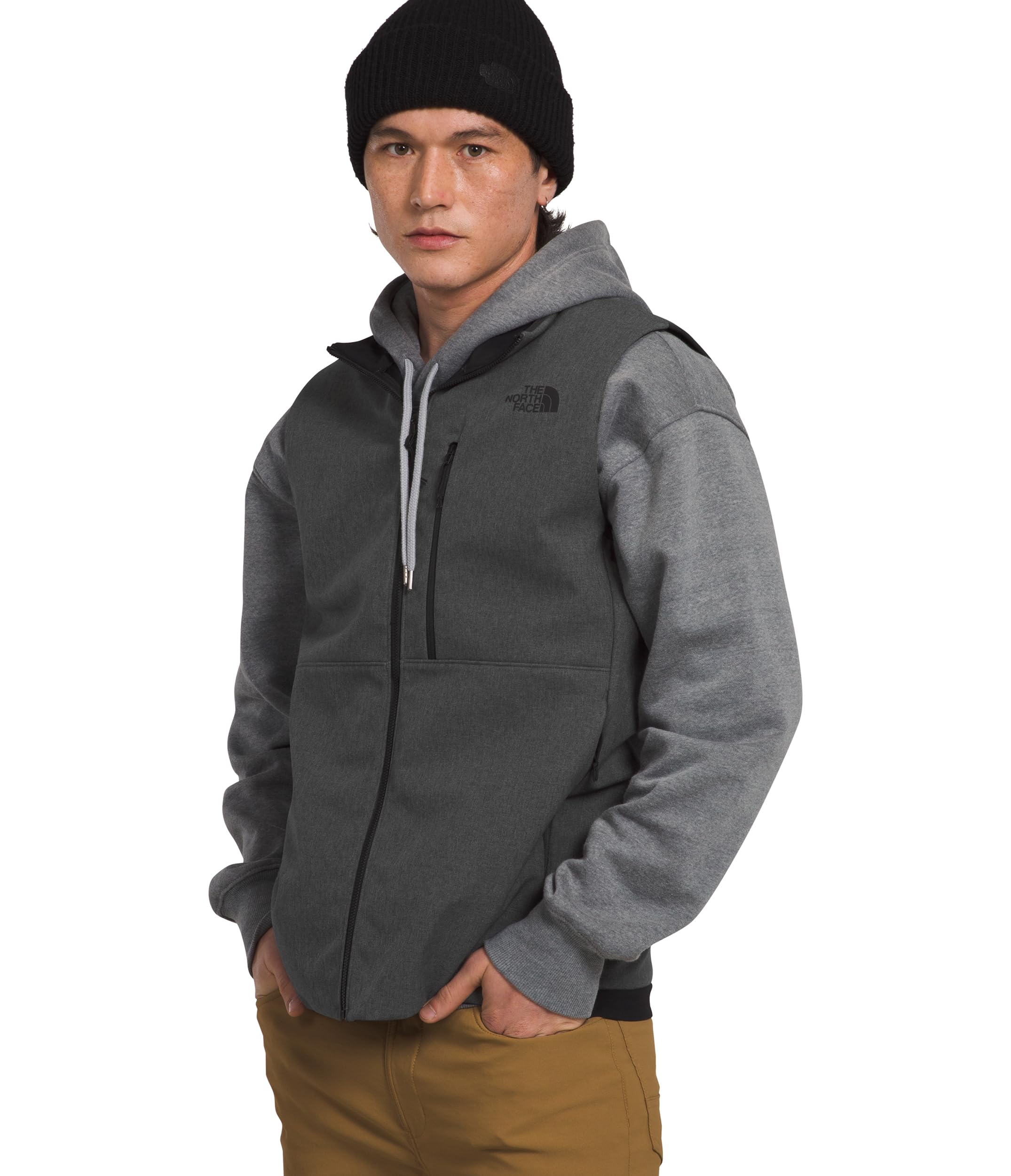 Colete Masculino À Prova De Vento The North Face Apex Bionic 3, Tnf Cinza Escuro, Urze, Npf, Grande