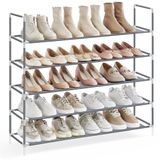 Sapateira Songmics, Estrutura Metálica De 5 Camadas, Tecido Não Tecido Cinza