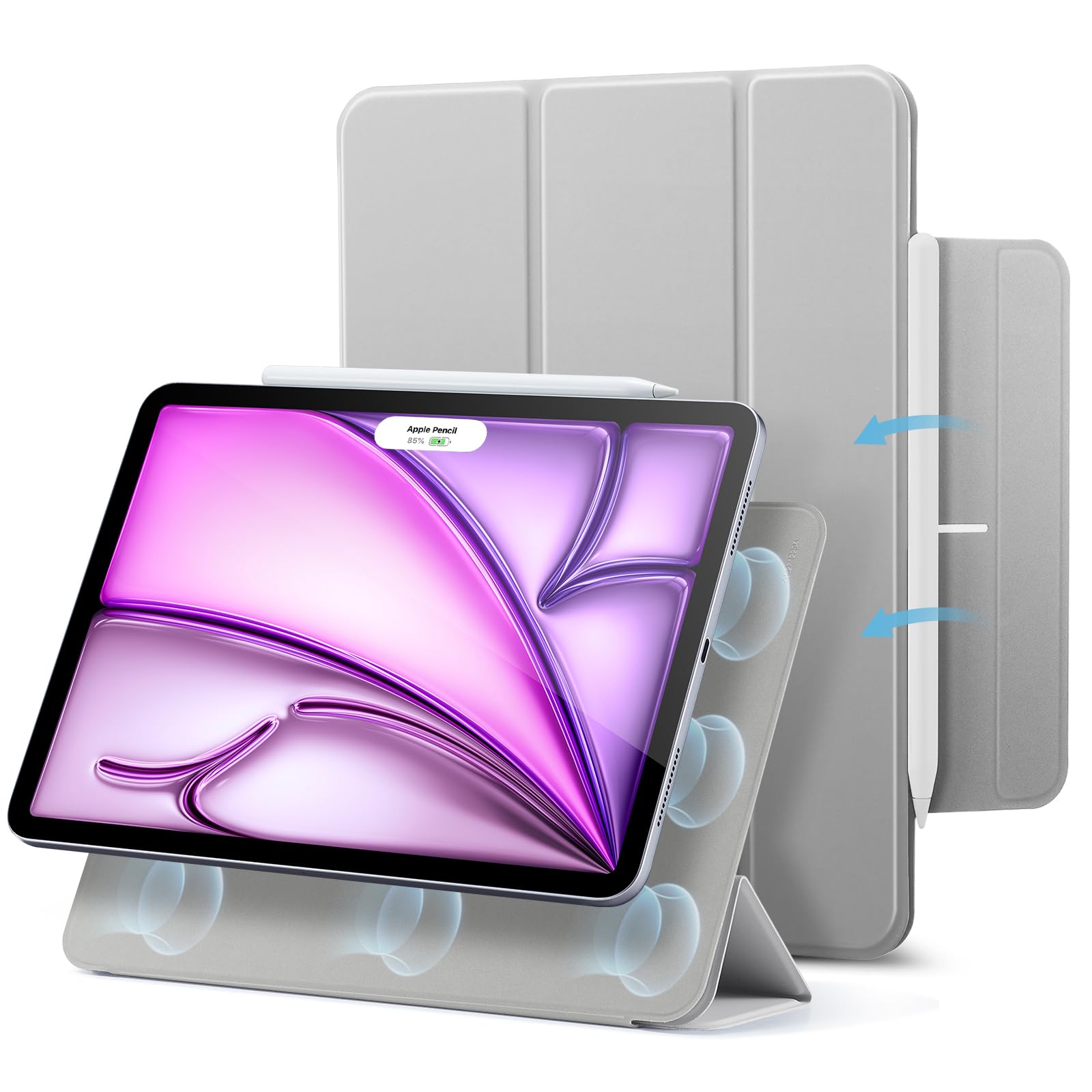 Capa Da Série Esr Rebound Para Ipad Air 13 E Ipad Pro 12.9 Cinza