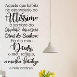 Adesivo De Parede Frase Religioso Oração Fé Salmos 91 Habita