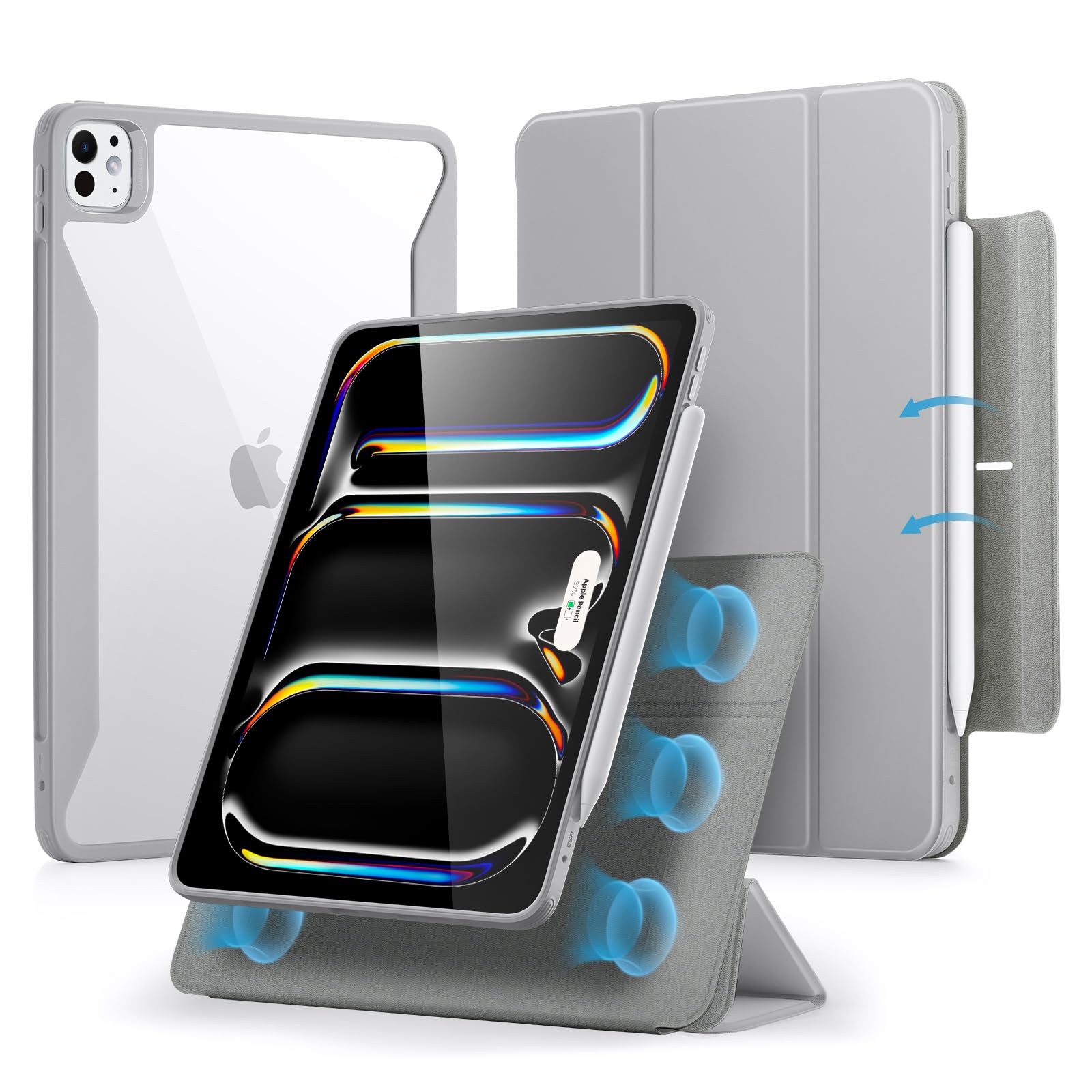 Capa Esr Para Ipad Pro M4 De 13 Polegadas (2024) Com Porta-lápis Cinza