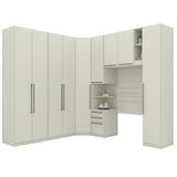 Quarto Solteiro Modulado 9 Portas Seletto Areia Henn